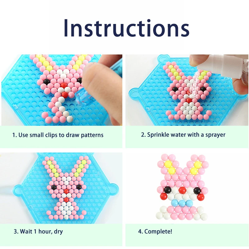 Beads Kit DIY Toys Magic Water Sticky Beads Set with All Craft Tool Accessories For Kids