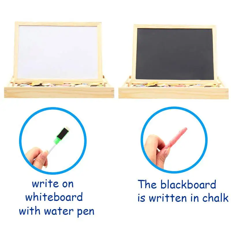 Educational Wooden Toy Double-sided Drawing Board Magnetic Jigsaw  Circus Puzzle