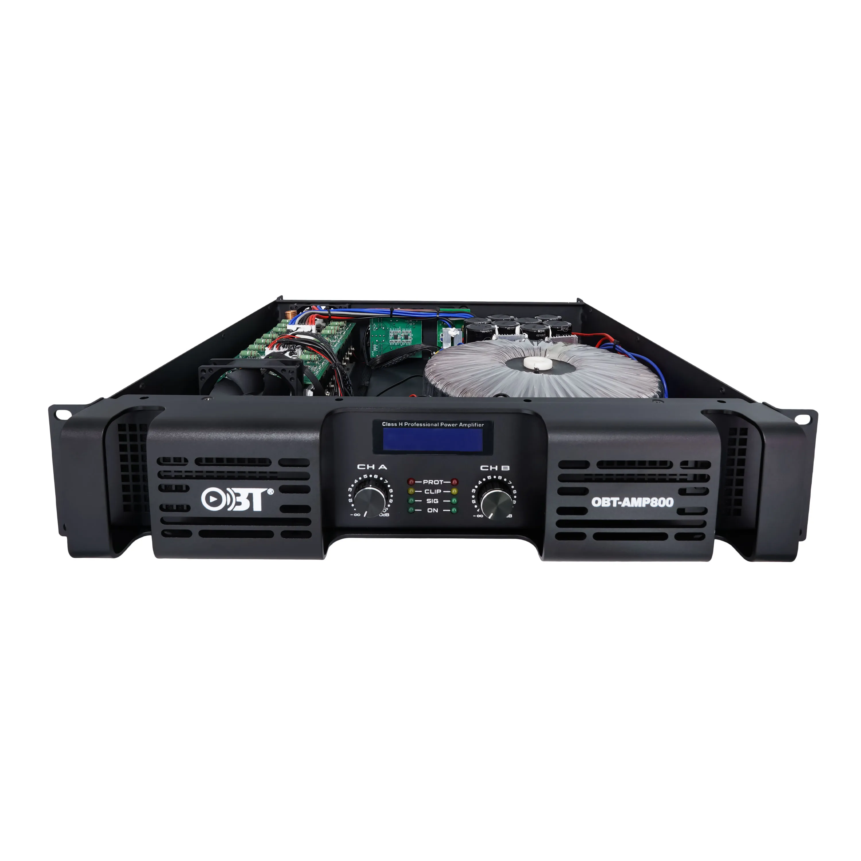 Hight Quality OBT-AMP800 Audio Power Amplifier Professional 800W*2 For Home Use Karaoke Stage