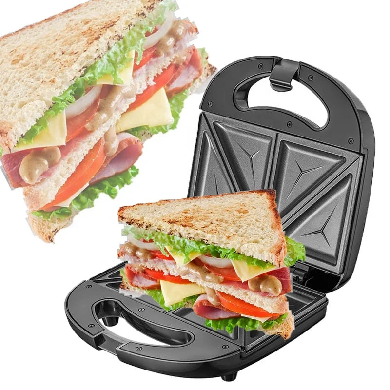 Custom 9 in 1 Portable Electric Waffle & Sandwich Maker New Design Triangle Interchangeable Plates Kitchen Use Logo Customizable