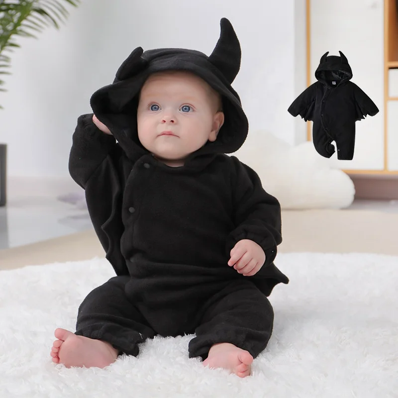 2022 Winter Baby Bodysuit Little Devil Wholesale Cosplay Party Clothing Bat Halloween Costume Cloth For Kids