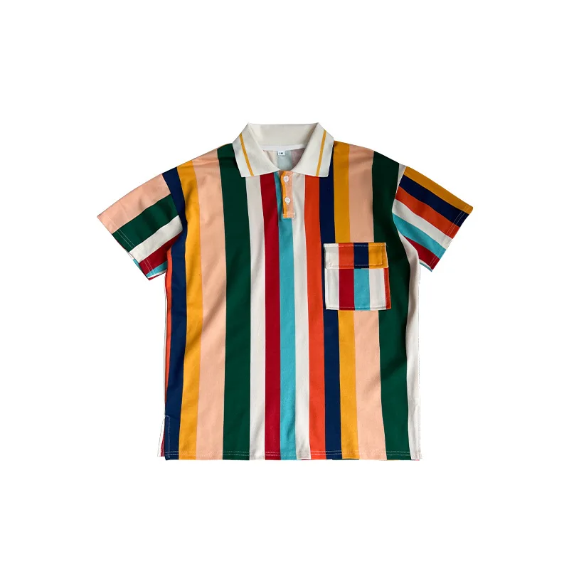 2022 New Fashion Children Girl Colorful Striped Sport Casual Dress 5-15 Years