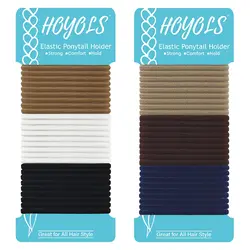 No Metal Hair Elastics Bands Assorted Color for Womens Medium Thick Hair 4mm Ponytail Holder Gentle Hold No Snag Hair Ties