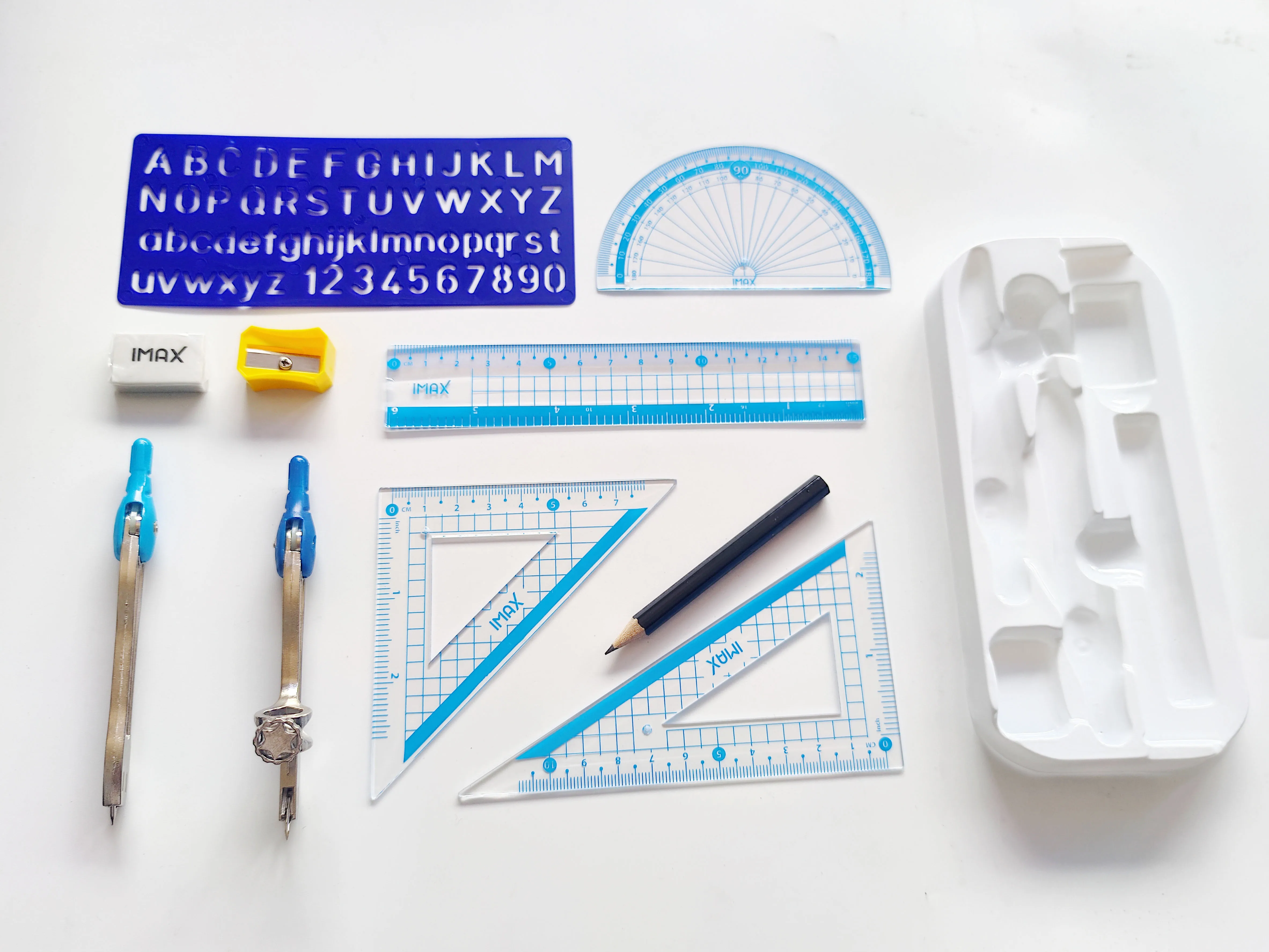 2024 New IMAX  Math Set 11 Pieces  Mental box  Geometry set With Compass For Students math set