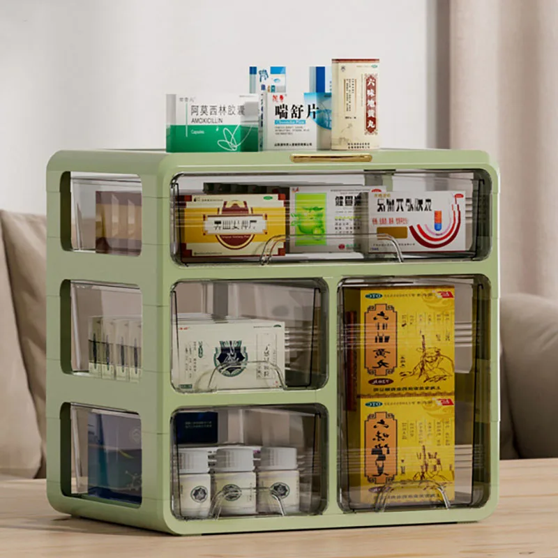 Sesame Household Medicine Classification Storage Box Drawer Type Storage Cabinet For Commonly Use Medicines Multifunctional Bin