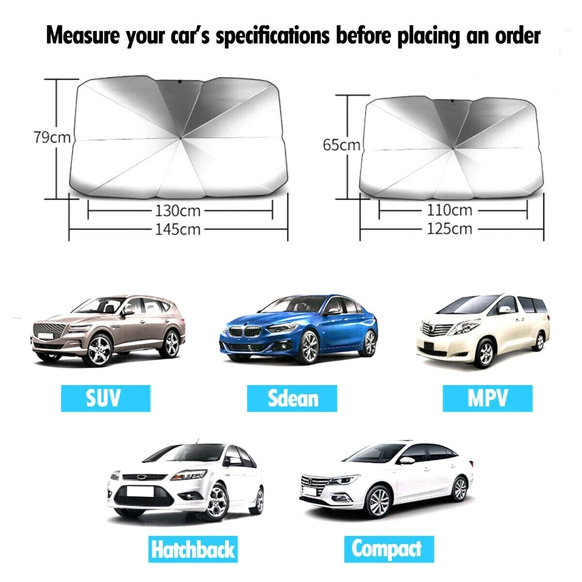 Folding Umbrella Sun Shield For Car Parasol Windshield Uv Protection Sun Shade Front Window Prevent Falling Wear-Resistant