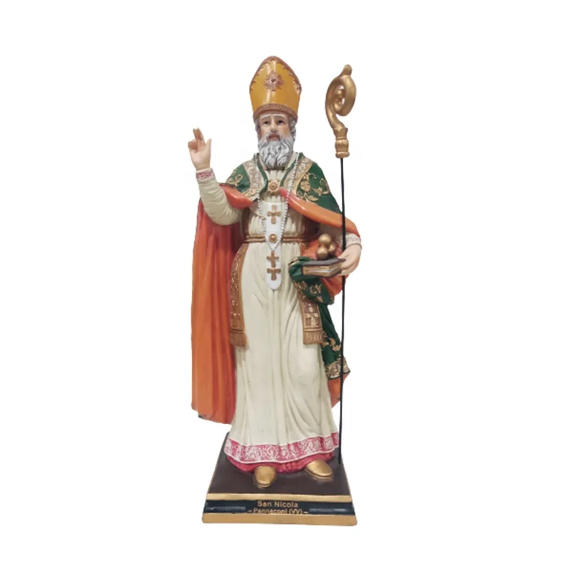 OEM Resin Christian Religious Articles San Nicola Statues Crafts Gift Art Home Decor Figurines Catholic Religious Items