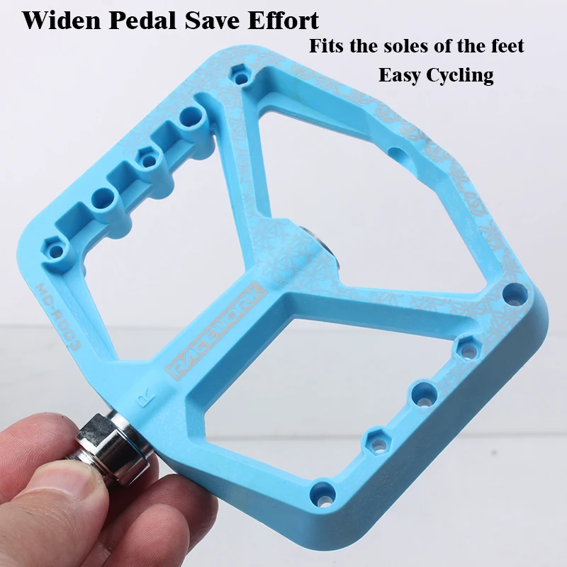 Spot Hot Sale RACEWORK MTB Bike Pedal Nylon DU+Sealed Bearing Ultralight Color Cycling Bicycle Pedals