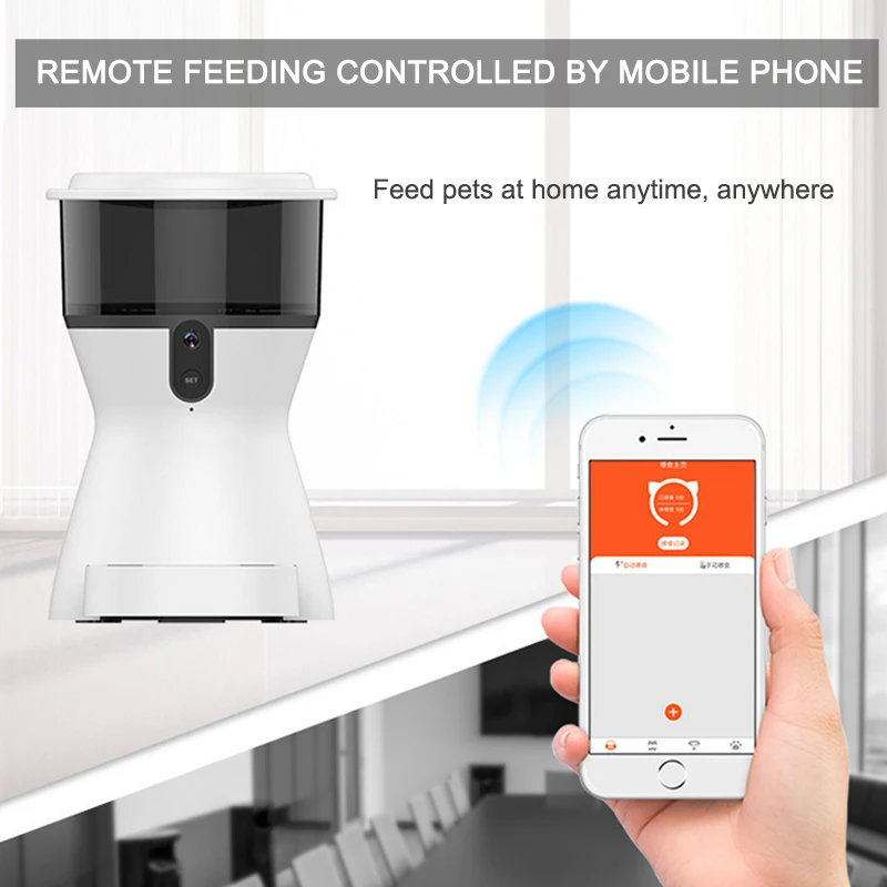 Dog Cat Smart Pet Feeder Camera Remote Control Microchip Automatic Pets Feeder Wifi App