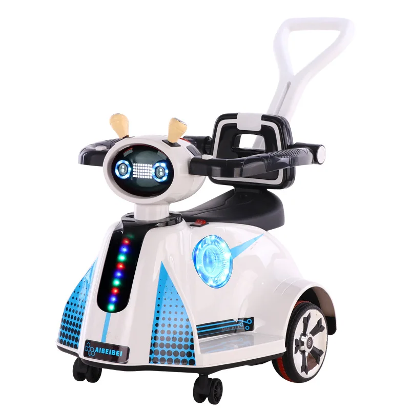 Child Electric Car 360 Rotation Kids Push Car 6V Kids Baby Ride On Cars With Push Handle