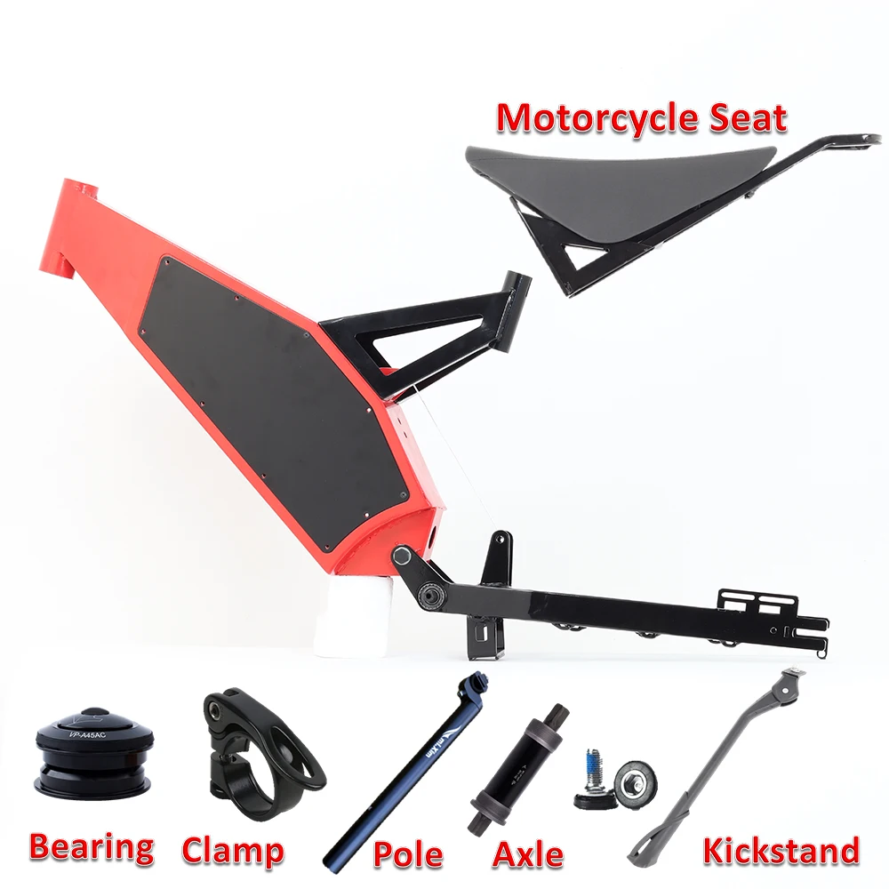 Factory Manufacture bicycle frame price ebike frame KEYU F5 with motorcycle seat fat tire ebike frame with suspension