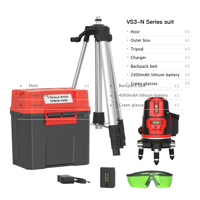 
3 lines green 360 multi 3d beam rotary self-leveling cross laser level pro 