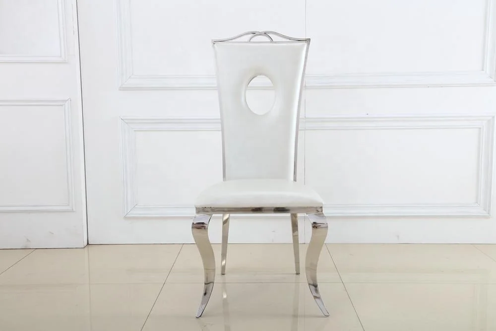 Luxury Shiny Glossy Stainless Steel Hotel Banquet Chairs Wedding Event Rental Dining Chair