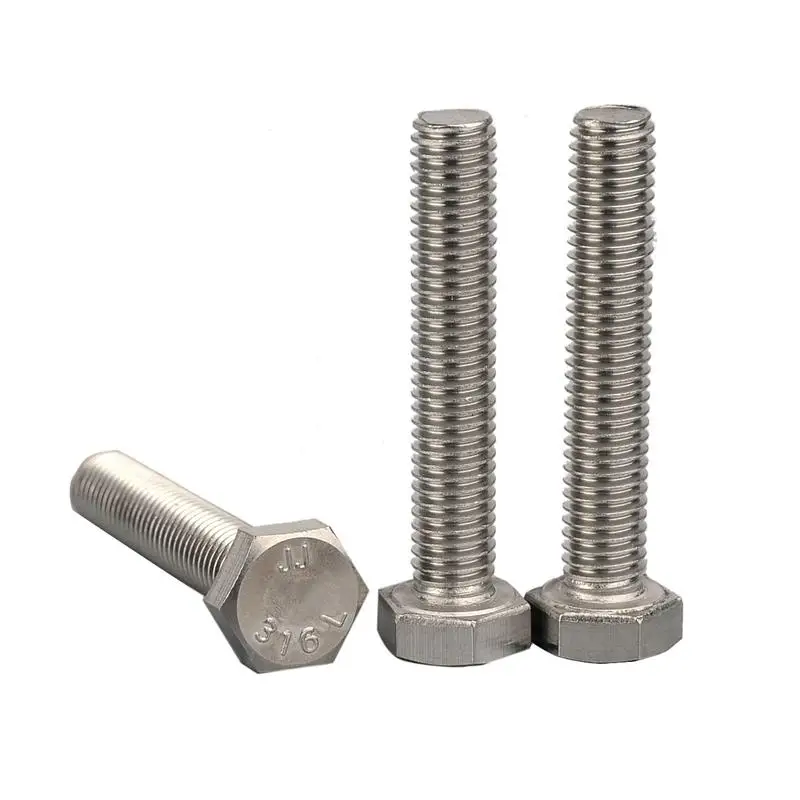 M12*100mm DIN933 8.8 high tension unc thread SS 304 316 stainless steel hex head bolt