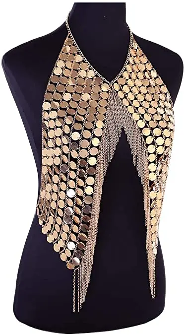 
Женский сексуальный бюстгальтер на бретельках с открытой спиной цепочка для тела ожерелье с кисточками цепочка для сосков ювелирное изделие 