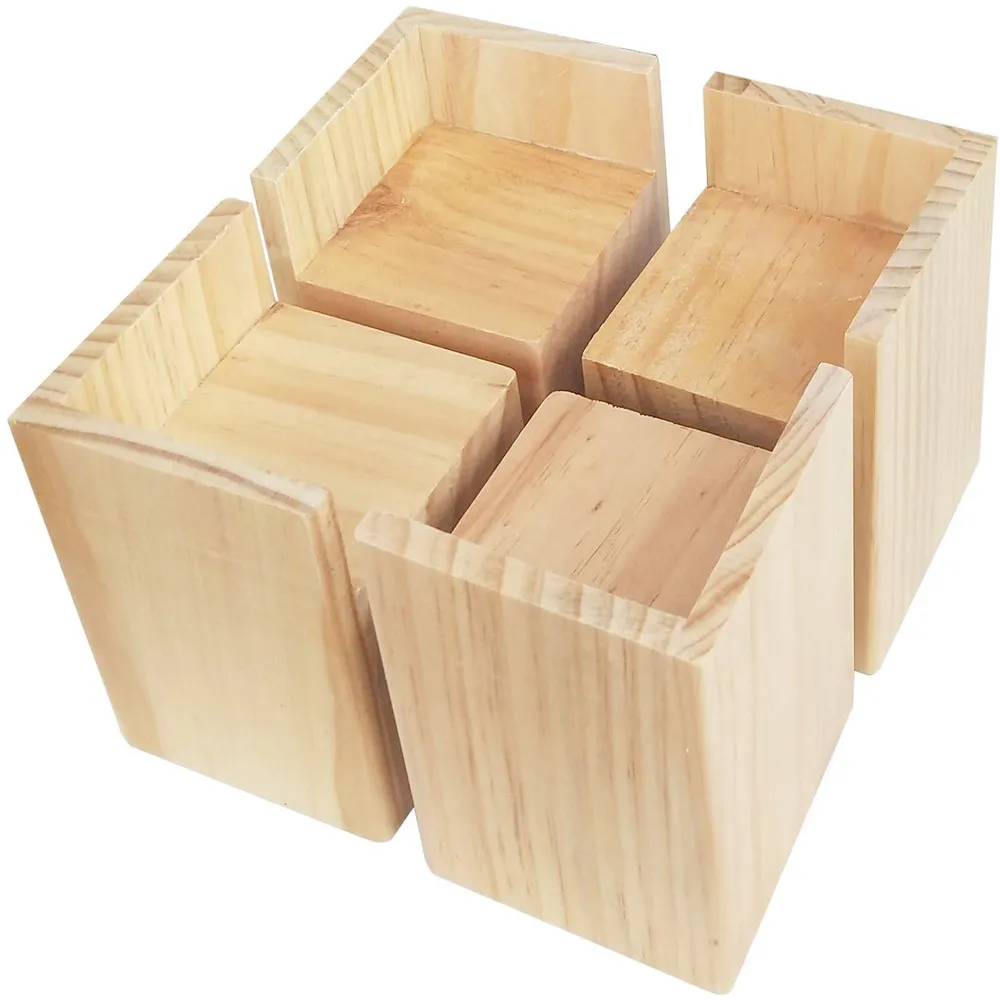 High Quality Wholesale Heavy-duty Eco-friendly Wooden Adjustable Furniture Bed Risers