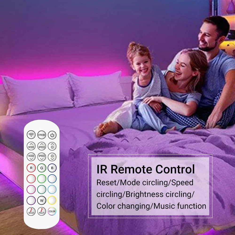Factory Selling RGB LED Strip Light Flexible Remote Control Wifi Intelligent Multi-Color 5M 10M 5050 Tuya APP Music Light Strip