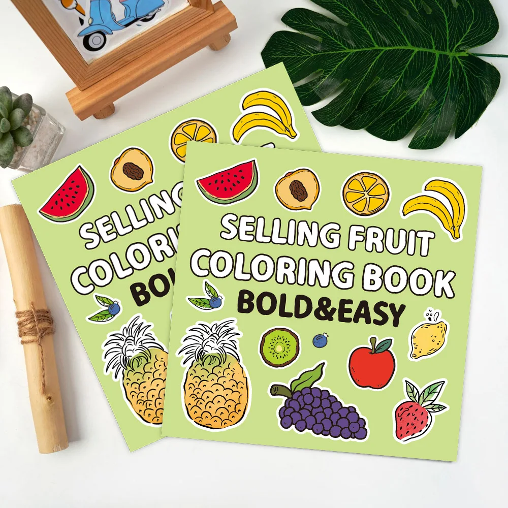 40 pages Coloring Book for Adults and Kids Bold and Easy  Draw Selling fruit coloring book