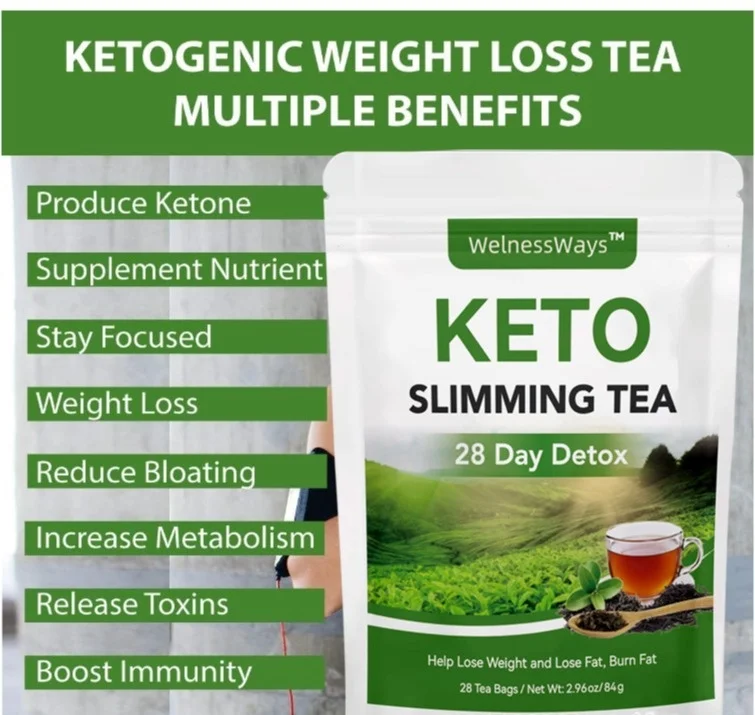 Organic 28 tea bag packaging Herbal Fit Detox Cleanse Slimming Keto Burn Tea Bag Pack Helps in Weight Loss and Fat Burning