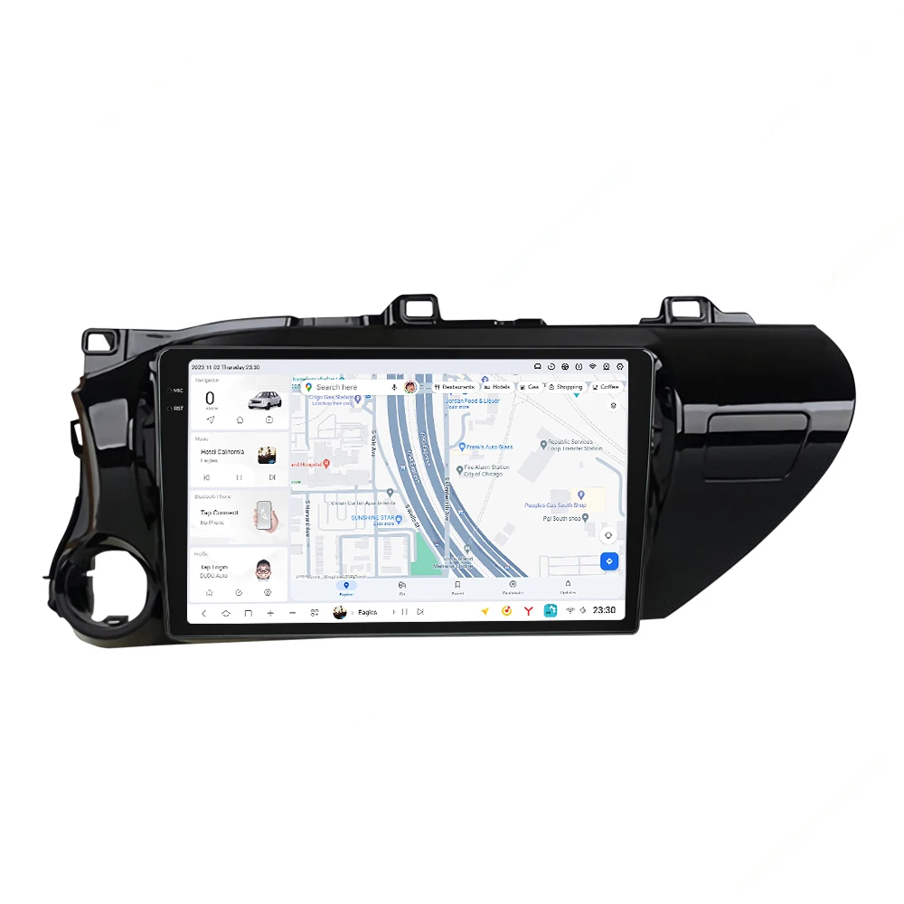 DUDUAUTO 8-ядерный 12 + 512G Android 13 автомобильный радиоприемник для Toyota Hilux 2015-2020 мультимедийный видеоплеер стерео GPS-навигатор