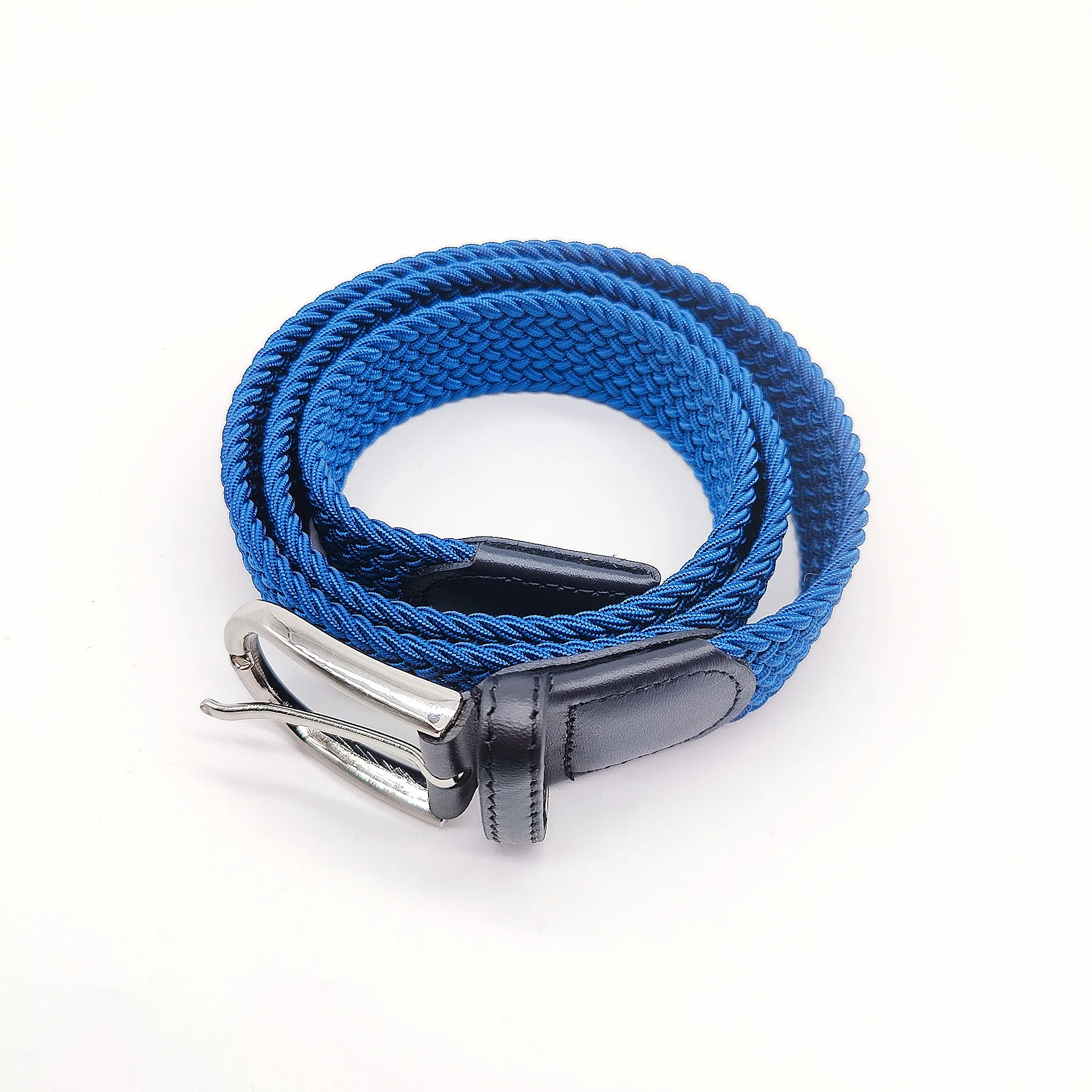 Men Elastic Stretch Waist Belt Black Canvas Stretch Braided Elastic Woven Leather Belt Wide Hot Metal Stretch Belt for Men