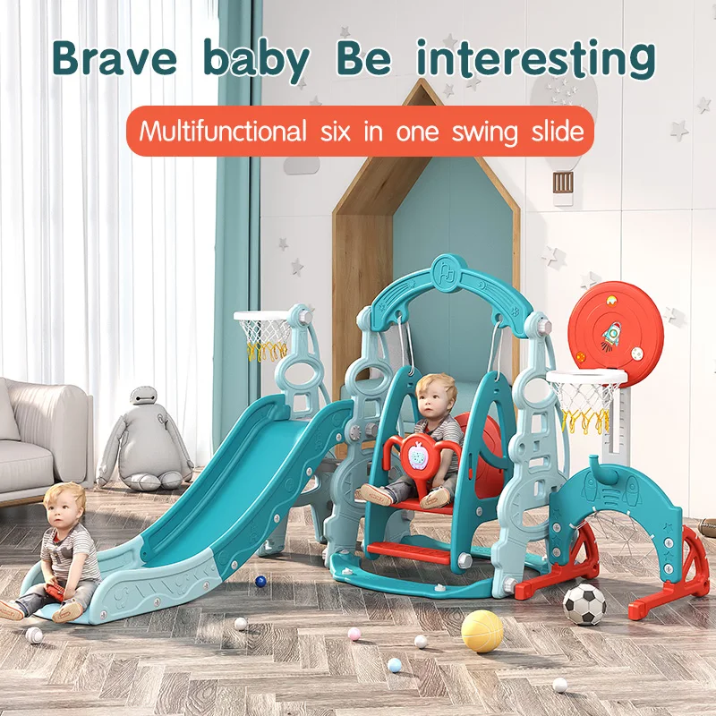 small amusement slide swing set children indoor household plastic environmental protection material playground hot sale