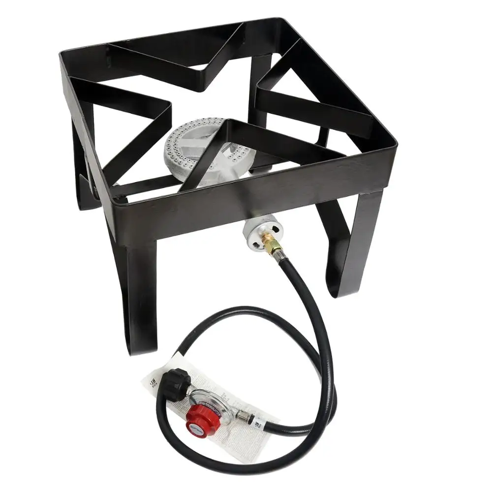 
Outdoor Camp Stove High Pressure Propane Gas Cooker Portable Cast Iron Patio Cooking Burner 