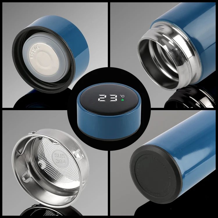 Ailingalaxy smart light water bottle hot and cold reminder custom logo thermos