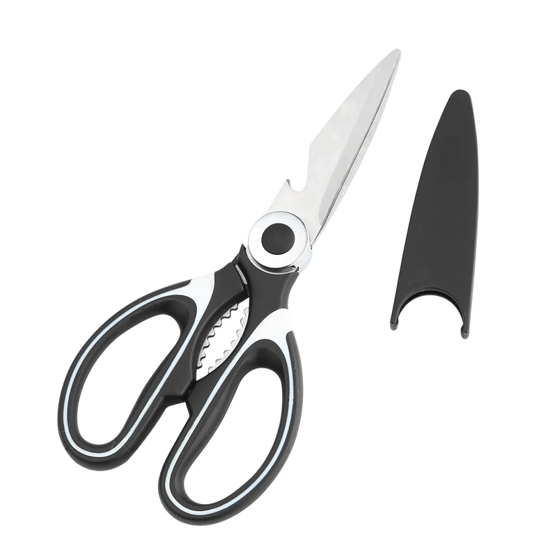 Professional multifunction kitchen shears scissors black color cut bone kitchen scissor