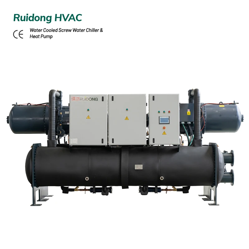 High-Efficiency Chilling Equipment Water Cooled Screw Chiller PLC Control For Food Industrial