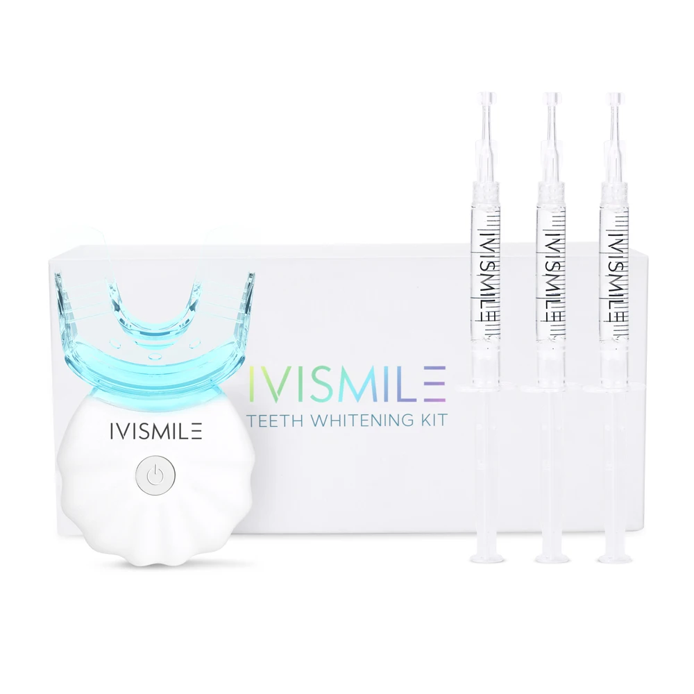 IVISMILE Dental Whitener Peroxide Premium Teeth Whitening LED Kit with Light