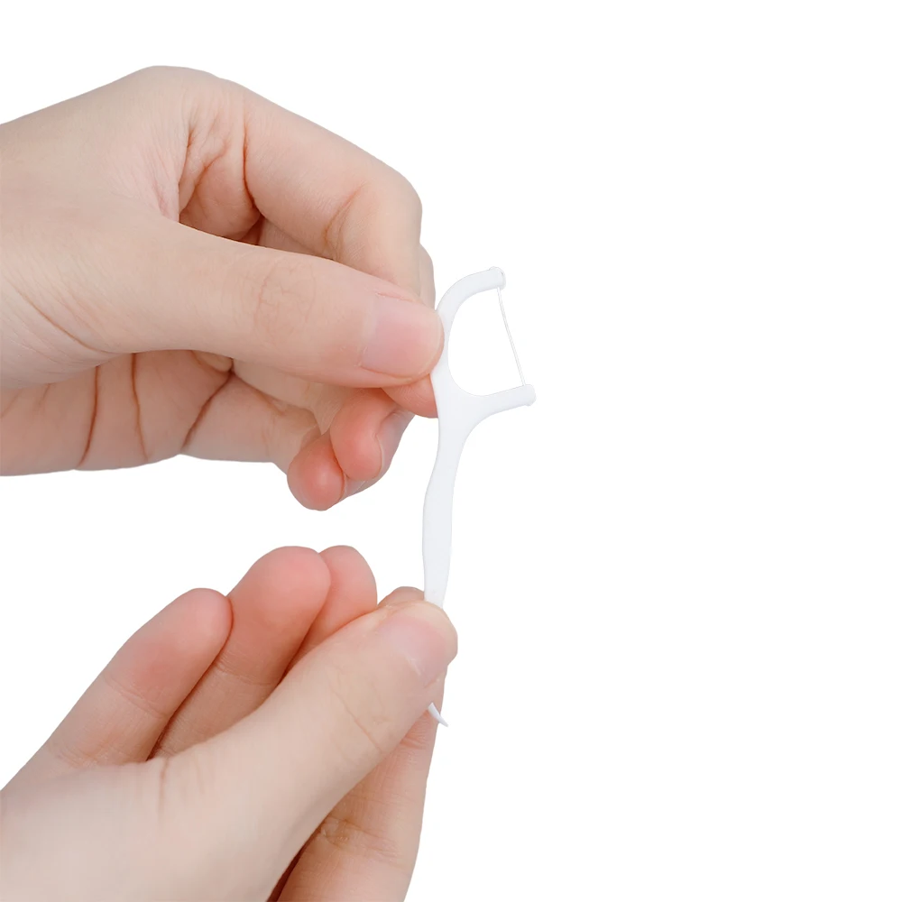 Ndividually packed 50 Pieces per Box Fancy Twin Line Design Dental Floss plastic toothpicks for Oral Care