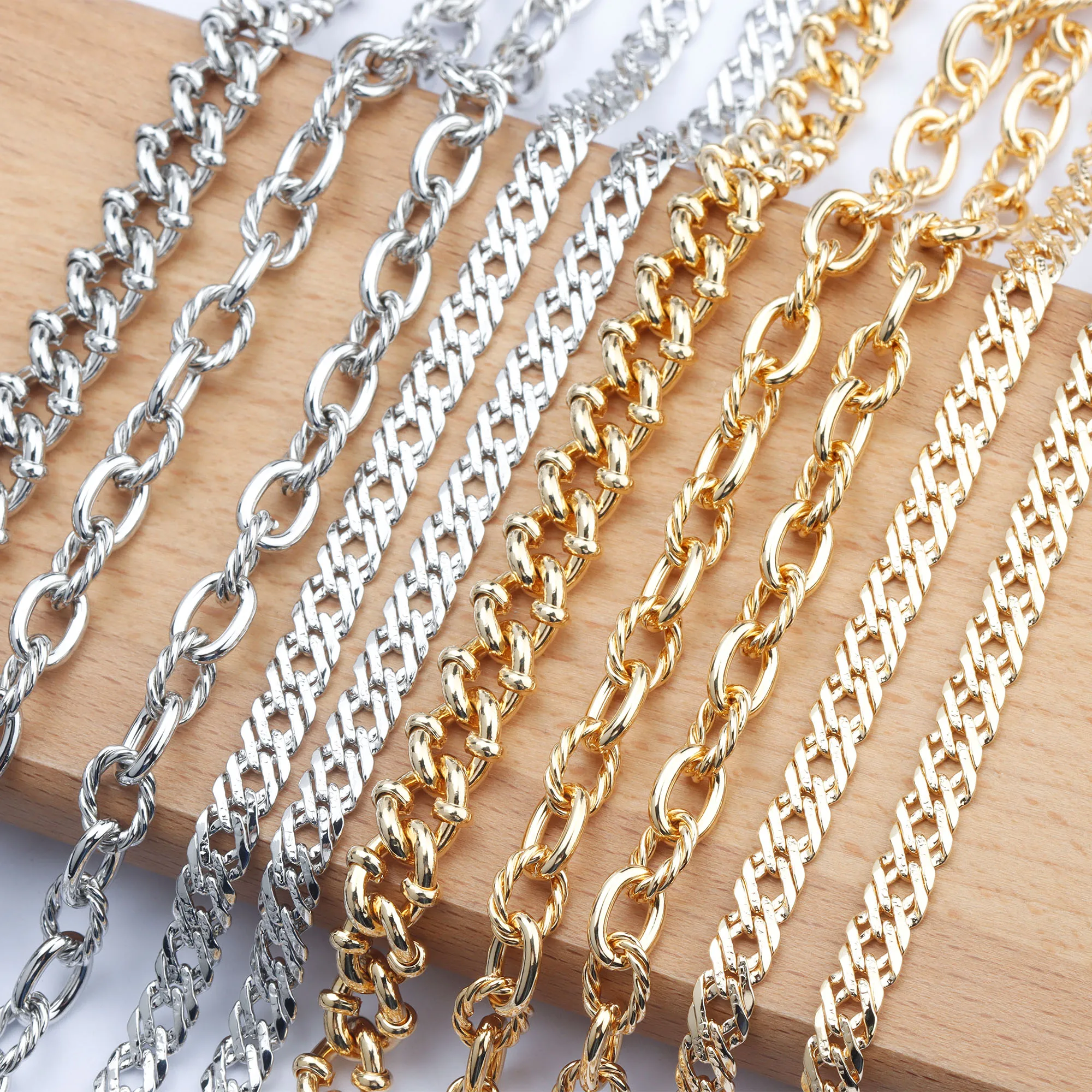 
Punk Style Metal Thick Chain 18K Gold Plated Chain Diy Necklace Bracelet Jewelry Making C150 1m/lot 