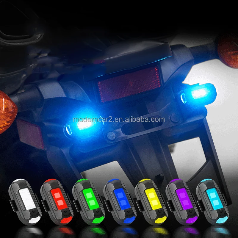 LED Aircraft Strobe Lights Wireless Flashing Navigation Lights 7 Colors USB Charging Light for Locomotive Motorcycle UAV