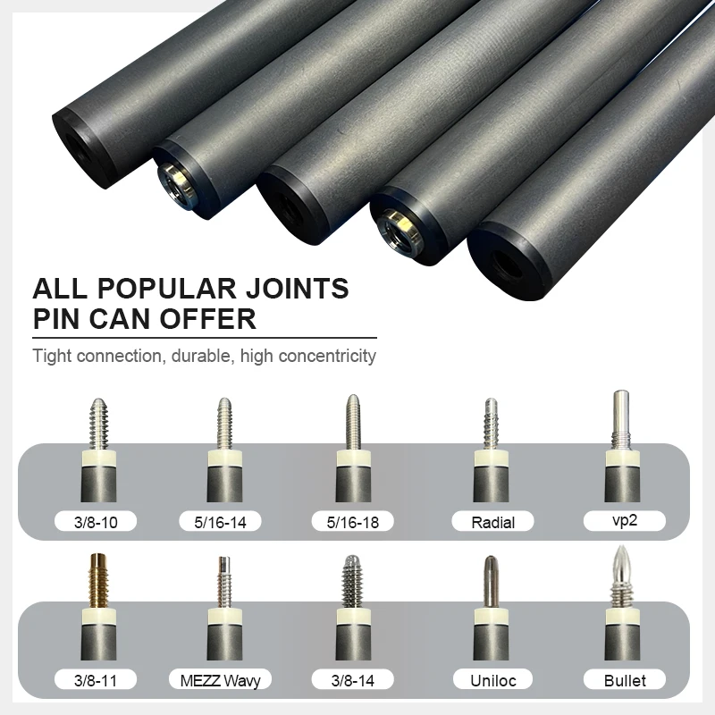 High level 12.2mm 12.4mm 12.5mm superior black  billiards cue stick snooker carbon fiber pool cue shaft