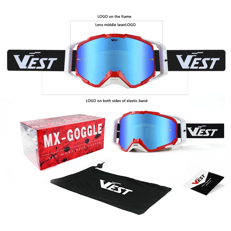 Add Your Own Logo Motorcycle Glasses Motocross Goggles Custom Strap Band Cross Glasses MX Dirtbike Moto Goggles