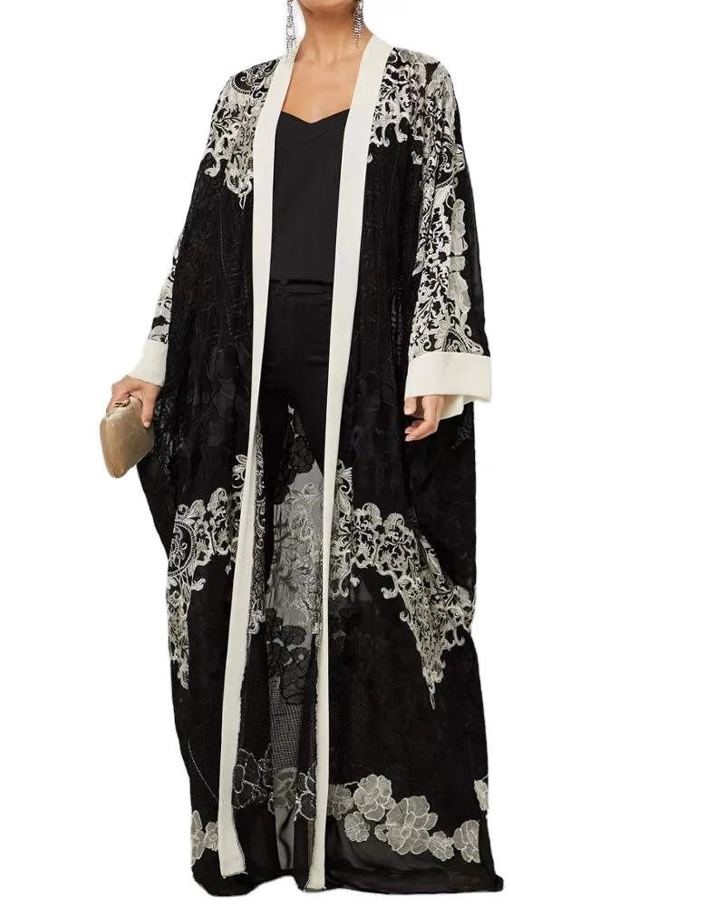 Новинка лета 2021 Стильная черная Женская абайя с вышивкой