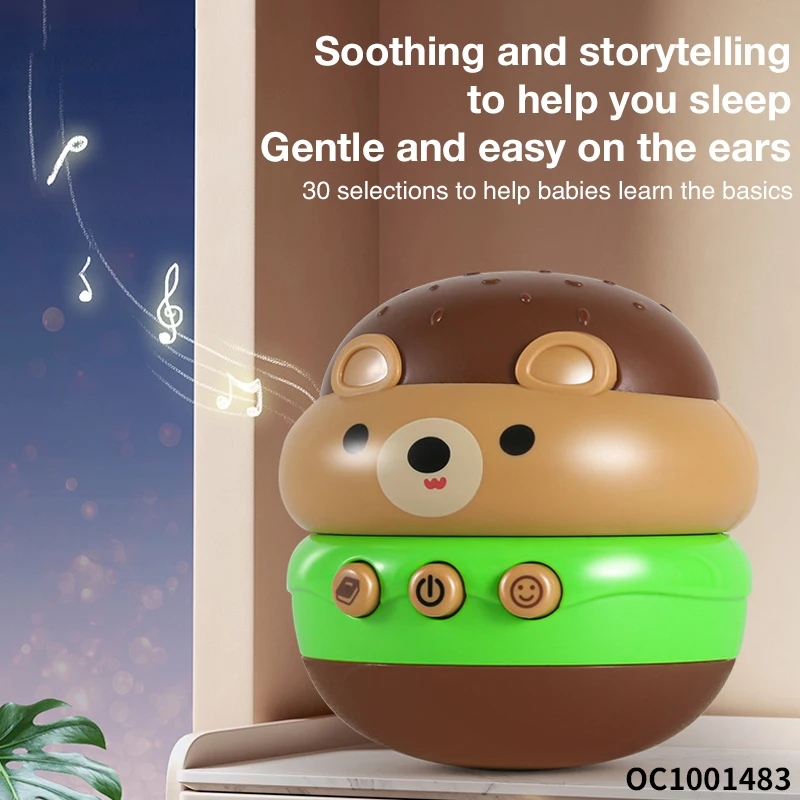 Baby Soothing Toys Montessori Sensory Cartoon Roly Poly Plastic Toy for 6-12 Months with Music and Story