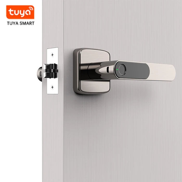 Safe Smart Security Fingerprint Electronic Bluetooth APP Digital Keyless Card Code Alarm Biometric Door Handle Locks