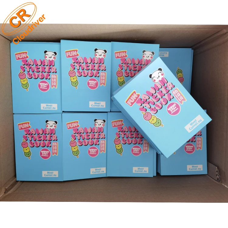 Custom Printed Decoration Colorful Scrapbook A6 Paper Sticker Book Kids Planner Stickers Sheets Book