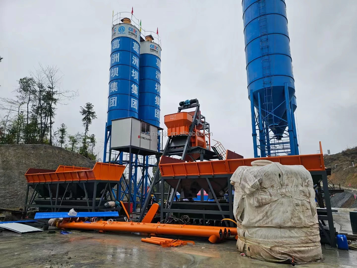 HZS100 90cbm 120cbm 180cbm бетоносмесительная установка ковшового типа для строительства