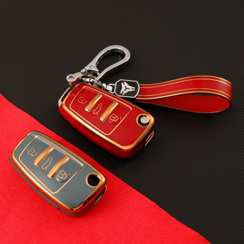 For Audi A3 A4 B7 B8 B5 B9 B6 A1 A5 Q7 Q5 A6 4f C6 C5 C7 C4 TT Q3 S3 A7 A8 C4 8N 8V 8L RS3 Car Remote Key Soft TPU Car Key Case