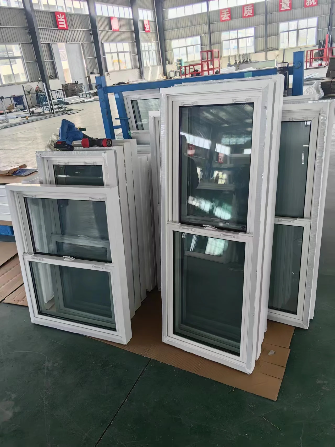 USA Style Single Hung Windows White Vinyl PVC UPVC Window with Nailing Flange and NFRC Certification