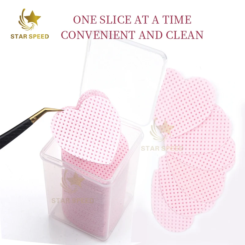 Ready To Ship Heart Glue Cleaning Wipes Eyelash Extension Adhesive Nozzle Wipes