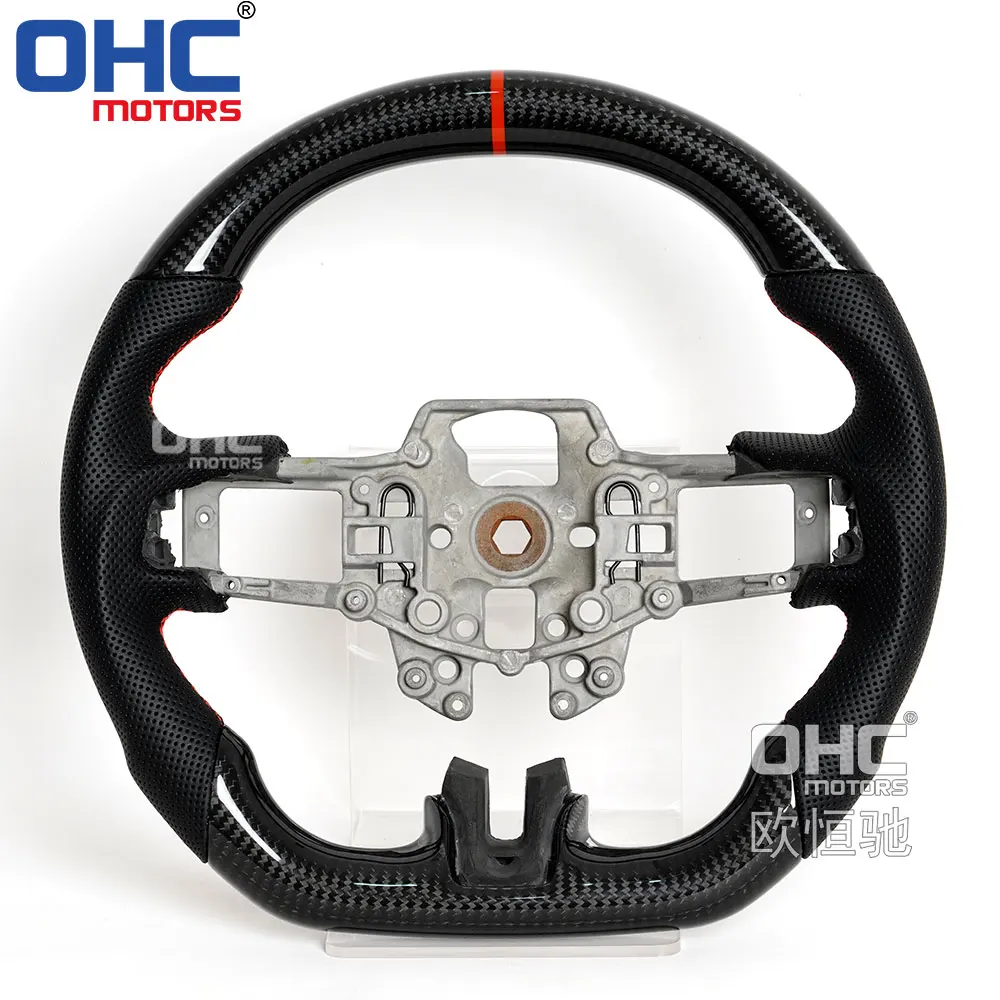 Factory Customized Steering Wheel For Ford Mustang Gt Gt500 2018 2019 2020 2021 2022 Couple Real Carbon Fiber Steering Wheel
