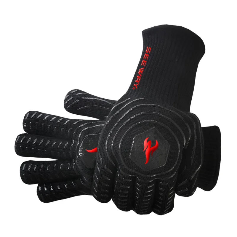 Seeway Heat Resistant Grill Glove Heatproof Cooking Oven Mitt for Kitchen BBQ Gloves