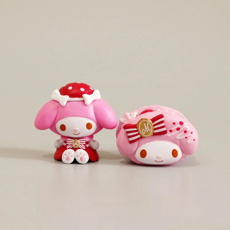 Lovely Wholesale Cartoon My Melody Toys Anime Kuromi PVC Action Figure Kawaii Figure Cake Decoration Collection Birthday Gift