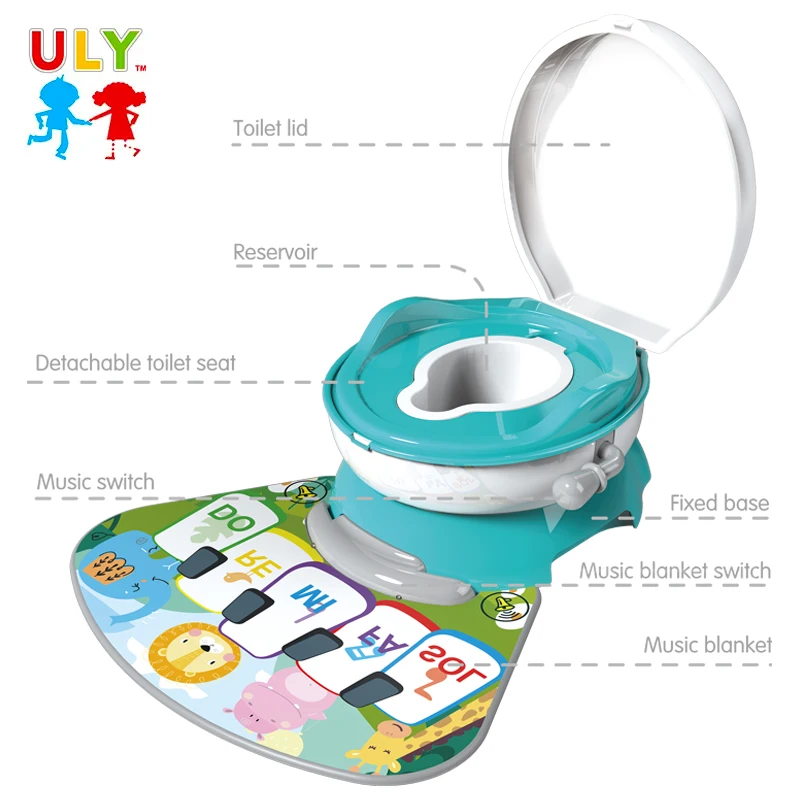 Kids Portable Eco-friendly Detachable toilet  seat child toilet kids baby potty training seat chair with Music blanket