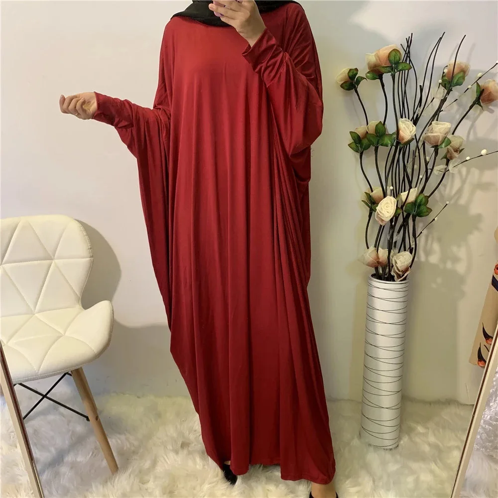 Plus Size Middle East Pure Satin Robe Abaya Dubai Elastic Wear Islamic Muslim Clothing Jilbab Prayer Abaya Dress Salwar Kameez