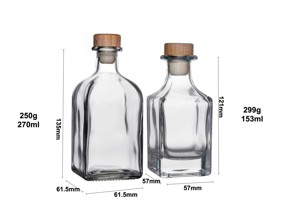 Berlin Packaging Small Empty Home Fragrance Alcoholic Beverage Bottle Square 250ml Glass Cold Brewed Coffee Liquor Bottle